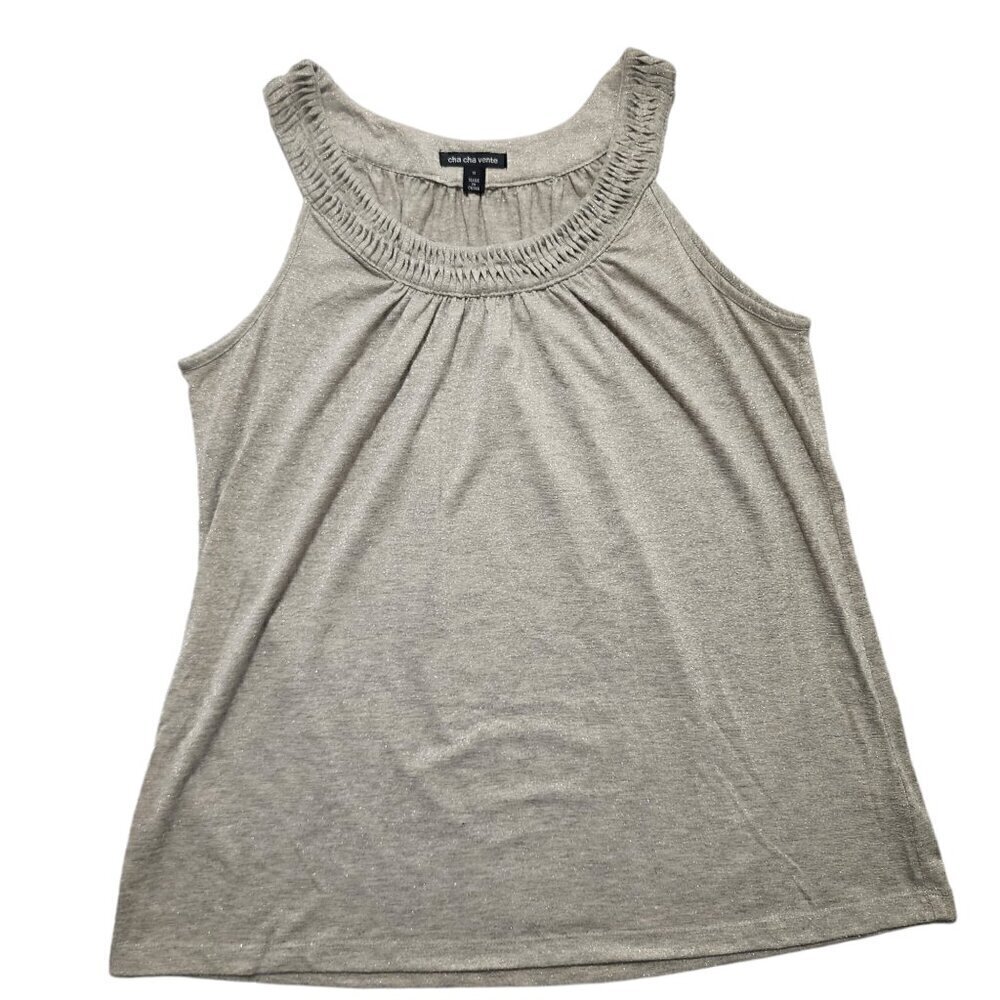 Cha Cha Vente Womens Tank top shimmer‎ Glitter Sleeveless Size M